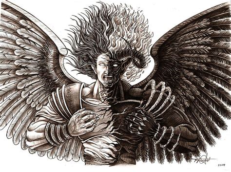 demon and angel drawing|angels and demons sketches.